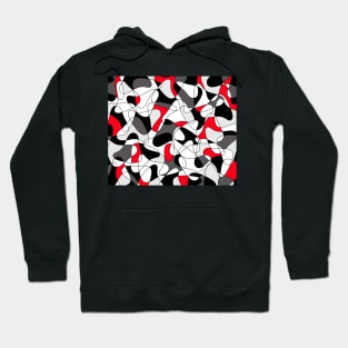 Abstract geometric pattern - red, gray, black and white. Hoodie